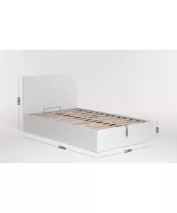 Letto 1 piazza e mezza 'hi box' bianco con rete e contenitore, 120x190 cm